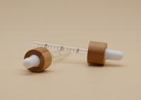 China Bamboo Collar Essential Oil Dropper 18mm With Printing Scale Glass Pipette factory