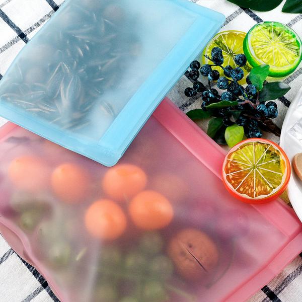 Quality 1000ML C Style Silicone Food Bag Washable Non Toxic Dishwasher Safe for sale