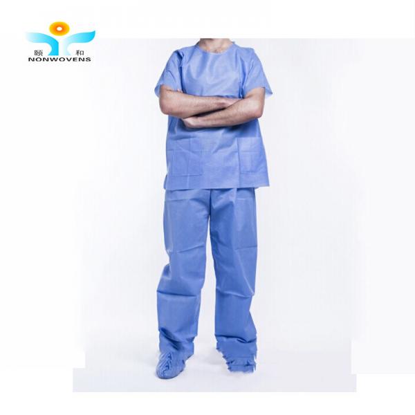 Quality YIHE Thread sewing Disposable Protective Suits , SMS Scrub Suit With Collar for sale