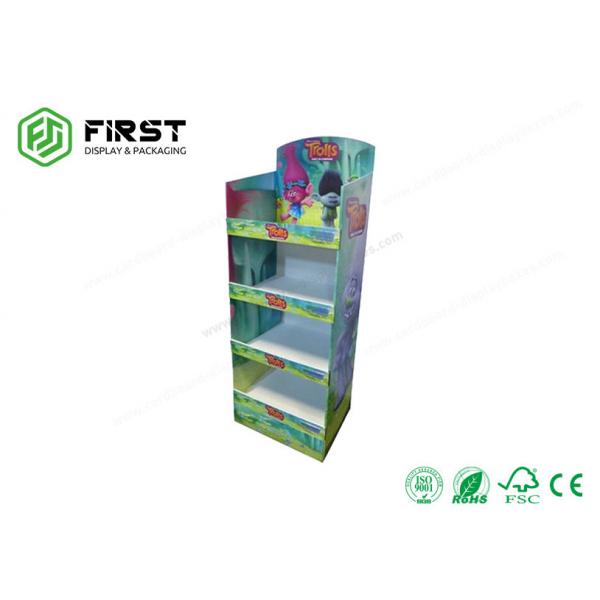 Quality Customized Logo Printed Foldable Paper Floor Display Stand For Retail Promotion for sale