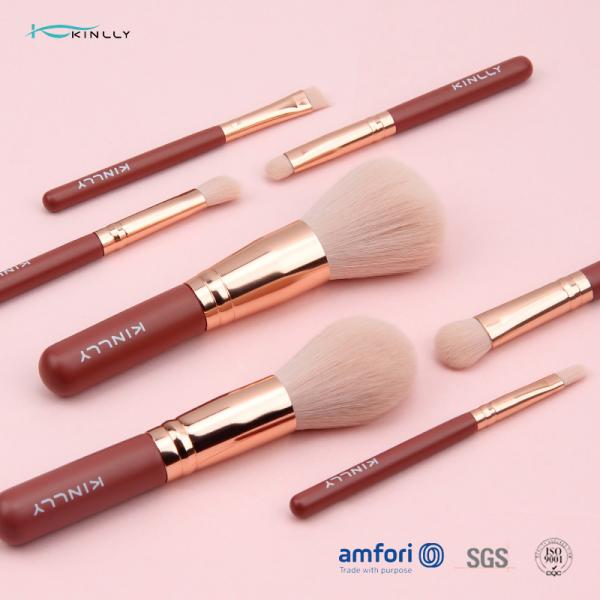 Quality OEM 7PCS Red Makeup Brush Gift Set For Eye Shadow for sale
