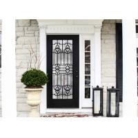 China Elegant Inlaid Wrought Iron Glass / Decorative Door Glass For Building Hand Forged Textures factory