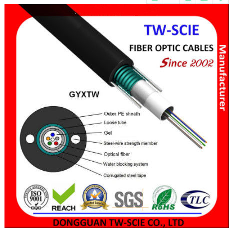 Quality G652D Single Mode Loose Tube China Fiber Optic Cable GYXTW For Outdoor Aerial for sale