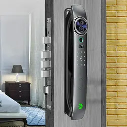 Quality Full Automatic Tuya App Door Lock Intelligent 3D Face Biometric Front Door Lock for sale