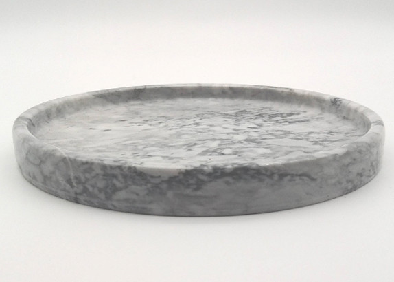 Quality Premium Stone Serving Tray , Marble Circular Serving Tray Grey Color for sale