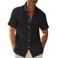 China Wholesale Clothing Manufacturers Men'S Short Sleeve Casual Shirt With Pocket black Color factory