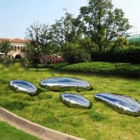 Quality Garden High Polish Pebble Shape Stainless Steel Sculpture For Lawned for sale