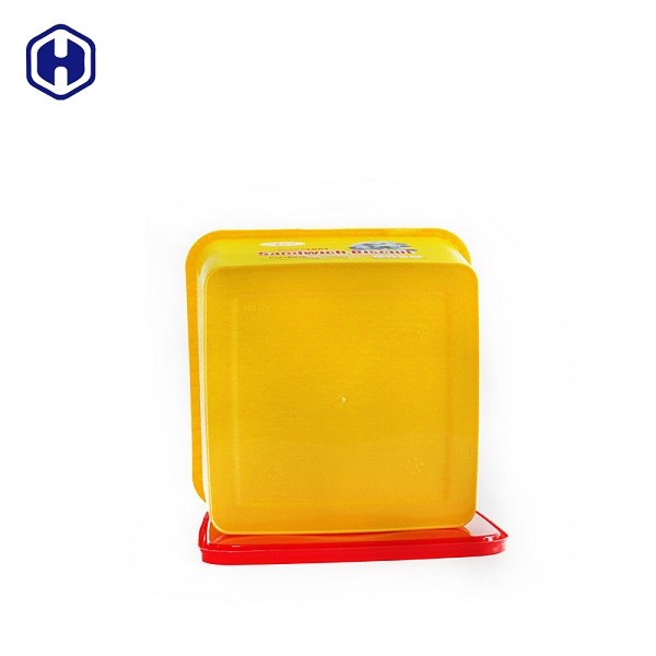 Quality Plastic Cover IML Tubs Thermal Formed Yellow Plastic Biscuit Containers for sale