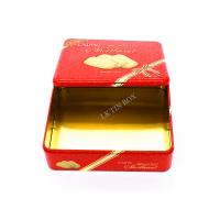 Quality Christmas Blue Rectangular Tin Box For Chocolate Cookie Gift Promotions for sale