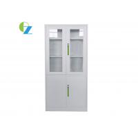 Quality KD Structure Office Furniture Glass Door Steel Cupboard H1850*W900*D400(MM) for sale