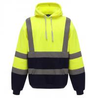 China Construction Site Long Sleeve Plus Fleece Zipper Reflective Hoodie Outdoor Highlight Safety American Size Cardigan Coat factory