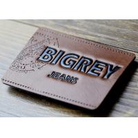 China Waterproof Leather Embossed Patches Pu Leather Labels Fashionable Design for sale