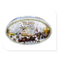 Quality Oval Tea Tin Canister With Inner Golden Color Metal Box Custom Print Accepted for sale