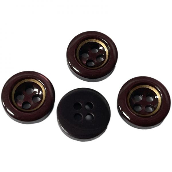 Quality Silked Print Golden Rim Plastic Resin Buttons In Central For Blouse Shirt Sewing for sale
