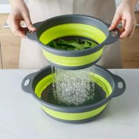 China Nontoxic Silicone Collapsible Colander Strainer Odorless Multipurpose factory