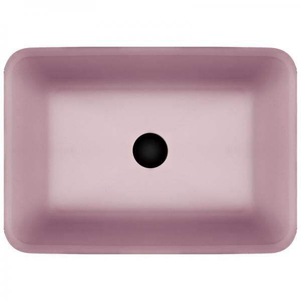 Quality Pink Bathroom Countertop Basins Rectangular Tempered Glass Acid Matt for sale