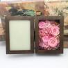 China Natural Everlasting Preserved Flower Red Rose Gift Wood Photo Frame for Wedding Decoration gift factory