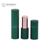 China Matte Green Aluminum Lipstick Tubes 3.8g Snap On Color Spraying factory