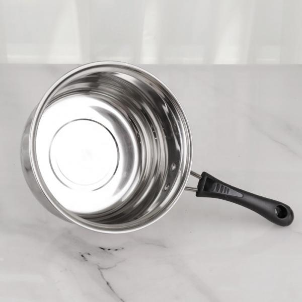 Quality Kitchenware Stainless Steel Soup Boiling Pot Milk Pan with Glass Lid for sale
