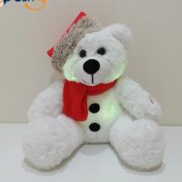China Xmas LED Lighting Plush Bear With Santa Hat Kids Gift LED Bear Children Plush Toy factory