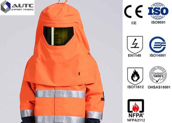 China Orange S-3XL Welding Protective Clothing Arc Flash Proof Full Size For ASTM F19 factory