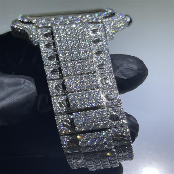 Quality Conflict Free Lab Diamond Watch VVS Iced Out Moissanite Watch Bezel for sale