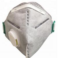 China Grey Carbon Dust Mask , 2 Ply Face Mask With Adjustable Metal Nose Band for sale