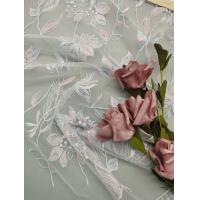 China Leafy Embroidered Star Lace Fabric Mesh Piece Dye For Wedding Dress factory