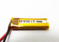 China Small 3.7v 501230 120mah Lithium Polymer Battery For Blue Tooth Earphone factory
