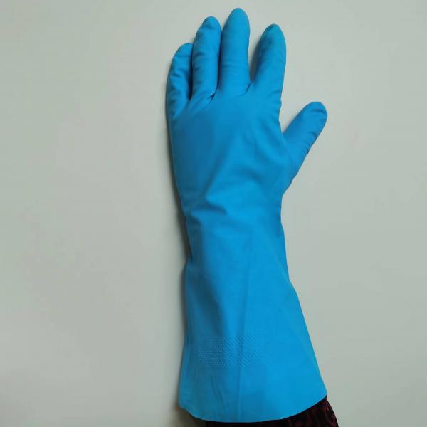 Quality Oil Resistance Xl Blue Nitrile Gloves 11 Mil UnFlocked Lining Chemical Nitrile Glove for sale