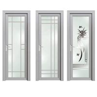 China Sound Insulation Aluminum Bathroom Doors Swing Tempered Glass Door for sale