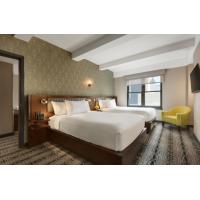 China Rubber Wood Hotel Bedroom Furniture Set High Density Foam for sale