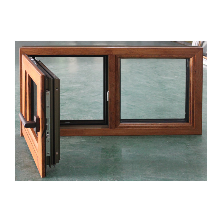 China KDSBuilding Sound Proof Aluminum Clad Wood Window with Double Glazed Glass alloy Doors and Windows Thermal Break Vertical factory