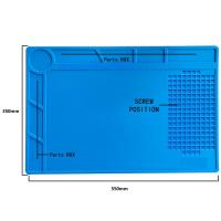 China Non Toxic Blue ESD Rubber Mat Silicone Rubber Phone Mat with magnetic section factory
