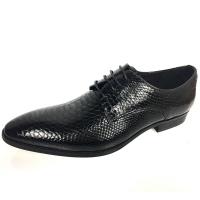 Quality Toe Mens Black Dress Shoes , Italian Handmade Plain Toe Dress Shoes Men 2018 for sale