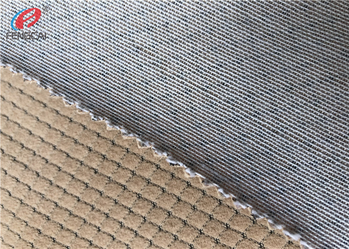 China Brushed Polyester Jacquard Sofa Velvet Upholstery Fabric Composite Velboa Fabric factory