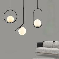 China LED Pendant Lights Home Decoration Living Room Bedside Glass Black Suspension lamp(WH-GP-39) factory