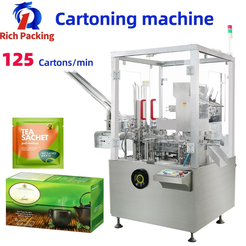 China Full Automatic 120L Vertical Sachet Tea Bag Cartoning Pack Machine factory