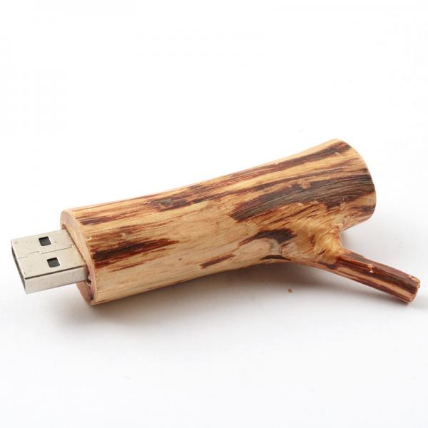 Quality Tree Root Shapes Wooden USB Flash Drive 256GB Embossing Logo for sale