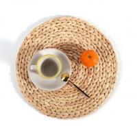 China Water Hyacinth Round Braided Rattan Woven Placemats 25cm factory