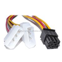 China 6 Pin PCI-E Graphics Card to 2 x Molex IDE Y cable Power Adapter Cable factory