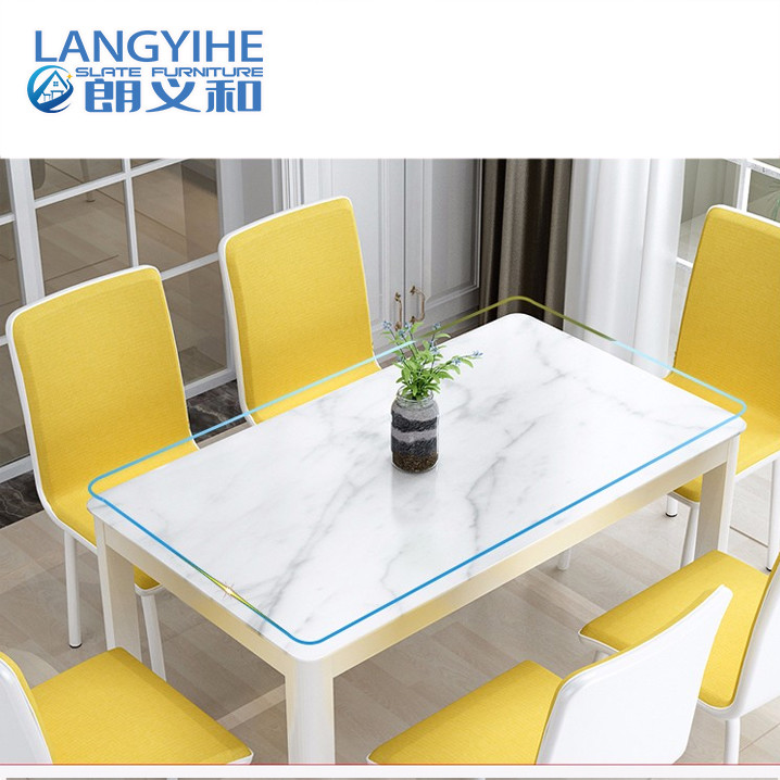 China Nordic Marbled Tempered Glass Dining Table And Chair Combination for sale