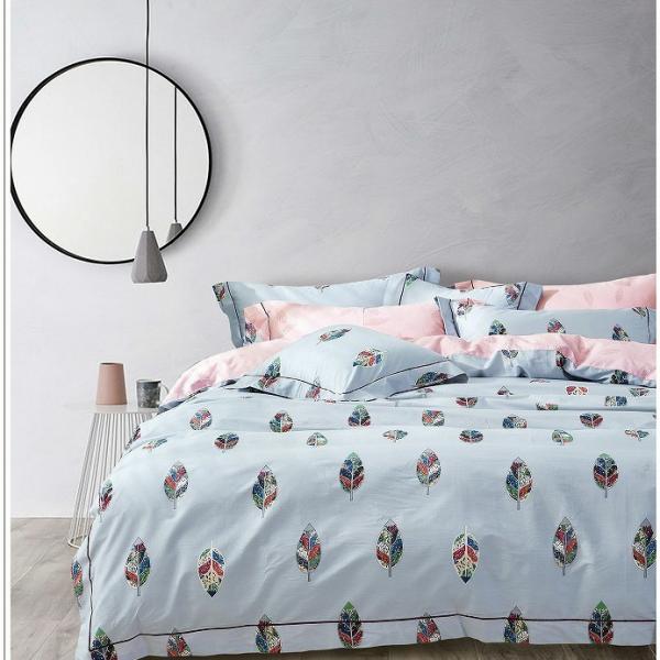 Quality 3pc Cotton Bedding Sets Printed Reversible Double Duvet Covers for sale