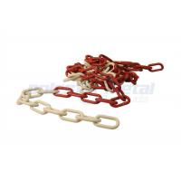 China Red And White Plastic Chain ,  HDPE PP PE Plastic Barrier Chain Link factory