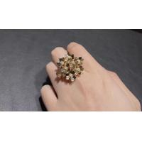 Quality Handmade 18K Gold Diamond Ring With Mirror Polished 8 Flowers Design for sale