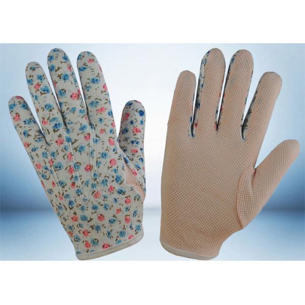 Quality Flower Printed Cotton Gardening Gloves Slip Proof Three Stitches Lines for sale