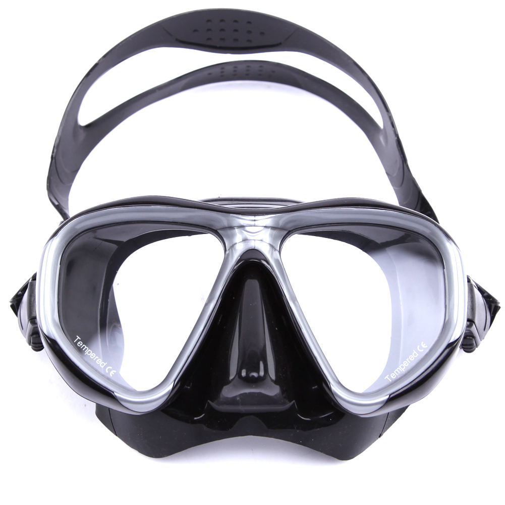 tempered glass diving mask with silicon mouth piece , crystal