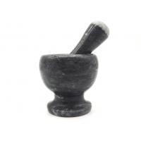 china Custom Made Stone Mortar And Pestle , Stone Bowl And Grinder Black Color