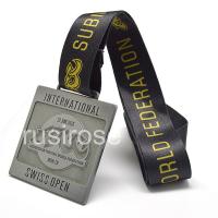 China Plating ancient silver medal with black ribbon, low price promotion medal of honor, welcome advice for sale