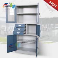China steel office furniture cabinet FYD-W020,H1850XW900XD400mm,glass/steel door with drawer for sale